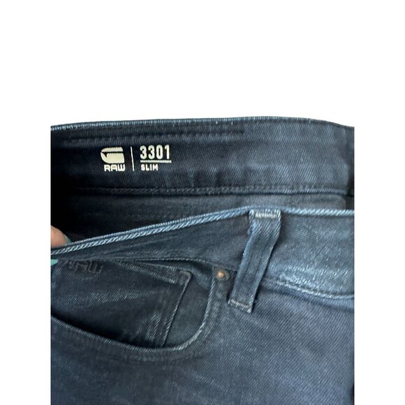 G STAR RAW Mens Dark Wash Slim Jeans Size 32 x 34 NWOT - Picture 7 of 9